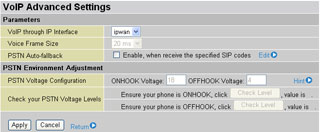 BiPAC 7401VGP Advanced VoIP Settings
